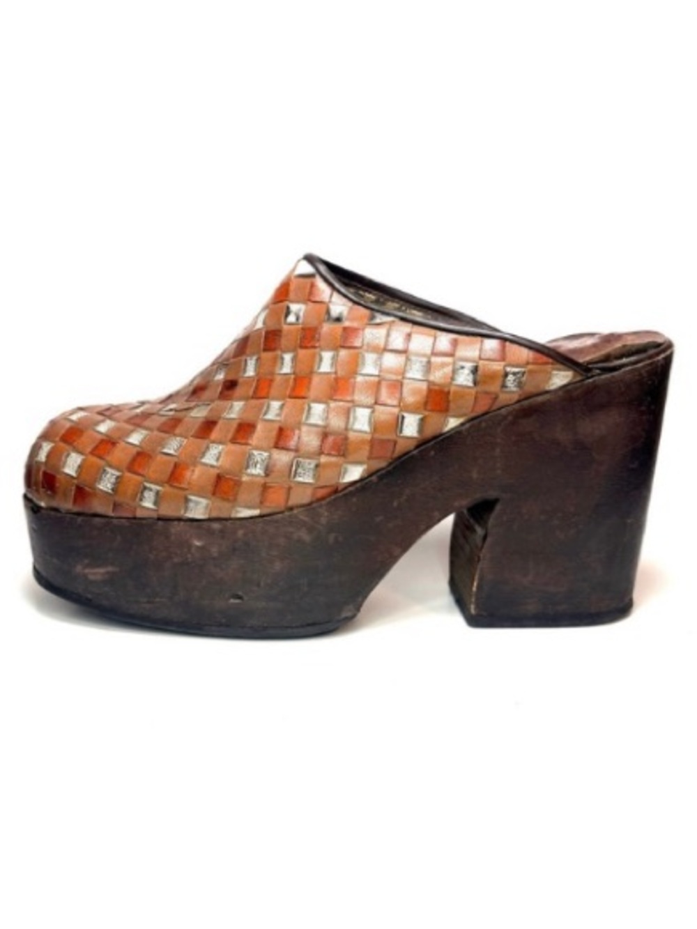 Antonio Fluxa Vintage Woven Leather Clogs | 10